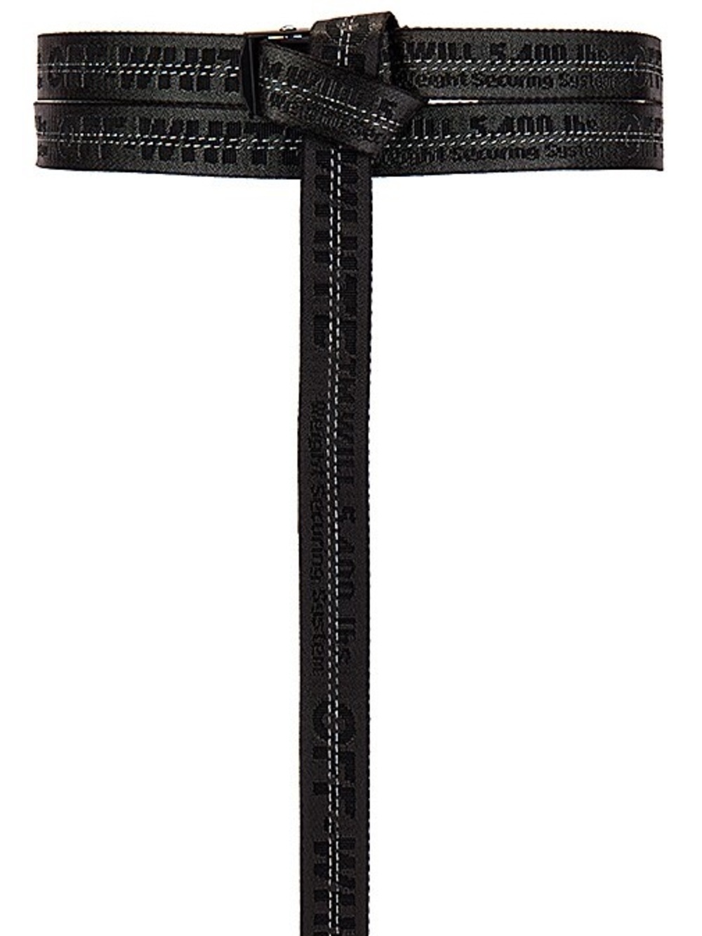 Off-white black industrial belt with silver hardware